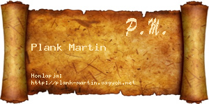 Plank Martin névjegykártya